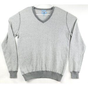KO Egara Sweater Mens XL Gray Cashmere Long Sleeve V-Neck Pullover Slim Fit